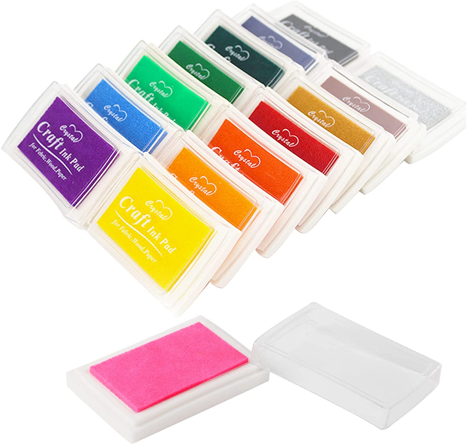 6 Farben Stempelkissen Fingerabdruck Bunt Stamp Pad für Scrapbooking Stoff 